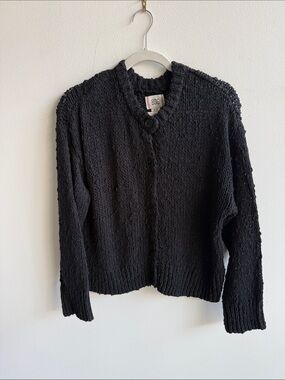 BDG Black Chunky Knit Button-Up Cardigan